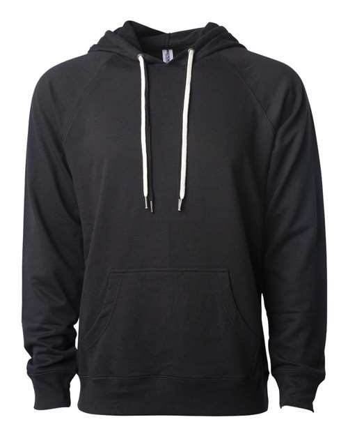 Unisex Icon Lightweight Loopback Terry Hooded Sweatshirt - Black