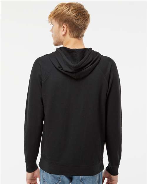 Unisex Icon Lightweight Loopback Terry Hooded Sweatshirt - Black