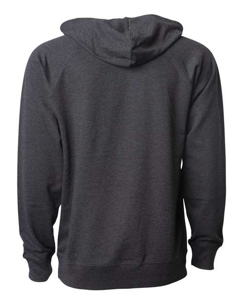 Unisex Icon Lightweight Loopback Terry Hooded Sweatshirt - Charcoal Heather