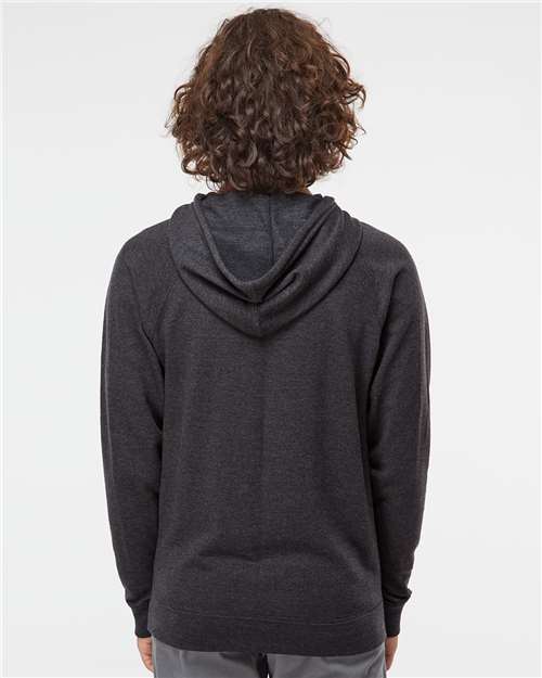 Unisex Icon Lightweight Loopback Terry Hooded Sweatshirt - Charcoal Heather