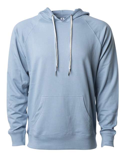 Unisex Icon Lightweight Loopback Terry Hooded Sweatshirt - Misty Blue