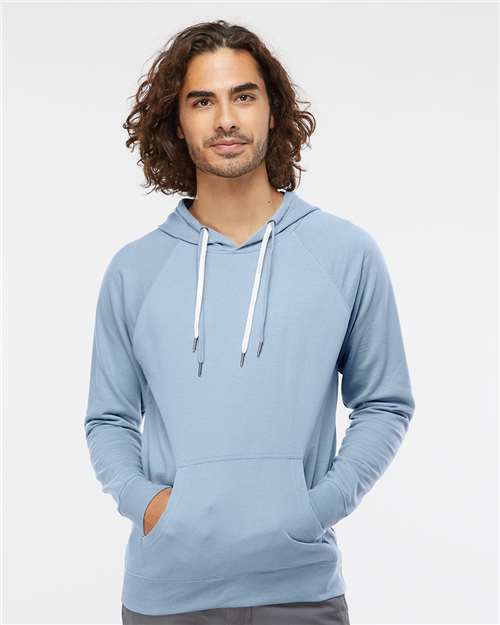Unisex Icon Lightweight Loopback Terry Hooded Sweatshirt - Misty Blue