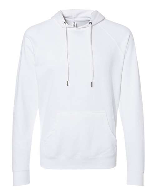 Unisex Icon Lightweight Loopback Terry Hooded Sweatshirt - White