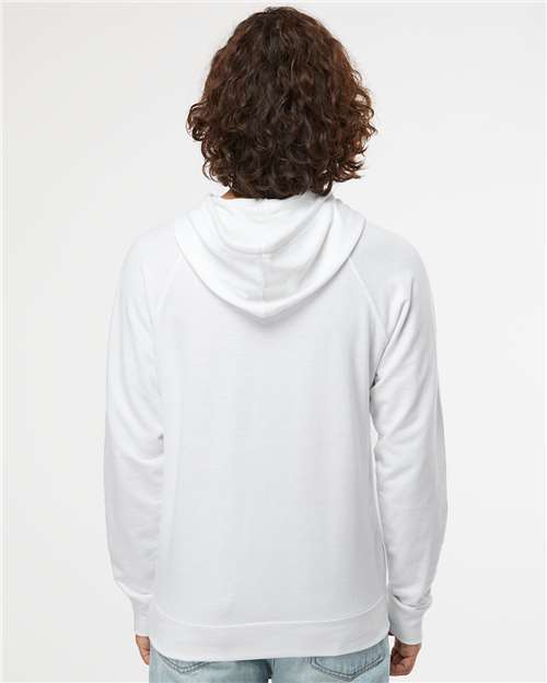 Unisex Icon Lightweight Loopback Terry Hooded Sweatshirt - White