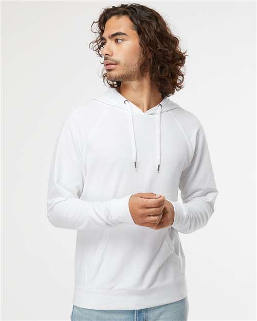 Unisex Icon Lightweight Loopback Terry Hooded Sweatshirt - White