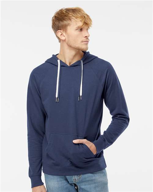 Unisex Icon Lightweight Loopback Terry Hooded Sweatshirt - Indigo
