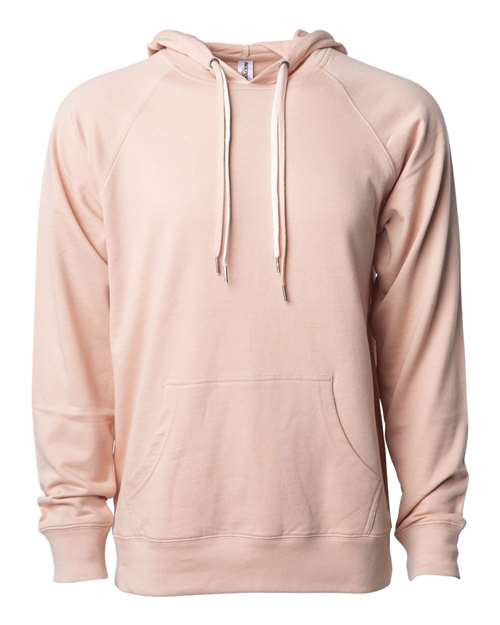 Unisex Icon Lightweight Loopback Terry Hooded Sweatshirt - Rose