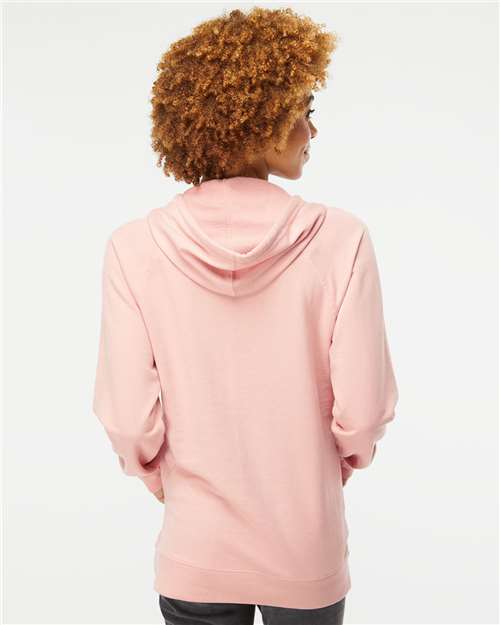 Unisex Icon Lightweight Loopback Terry Hooded Sweatshirt - Rose