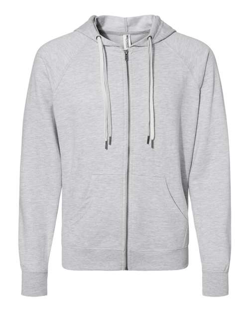 Unisex Icon Lightweight Loopback Terry Full-Zip Hooded Sweatshirt - Athletic Heather