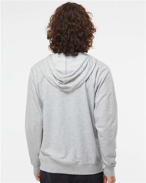 Unisex Icon Lightweight Loopback Terry Full-Zip Hooded Sweatshirt - Athletic Heather