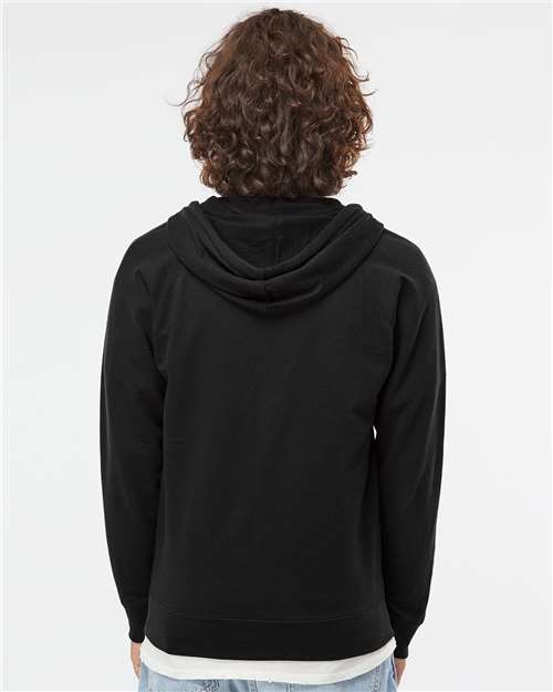 Unisex Icon Lightweight Loopback Terry Full-Zip Hooded Sweatshirt - Black