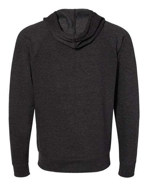 Unisex Icon Lightweight Loopback Terry Full-Zip Hooded Sweatshirt - Charcoal Heather