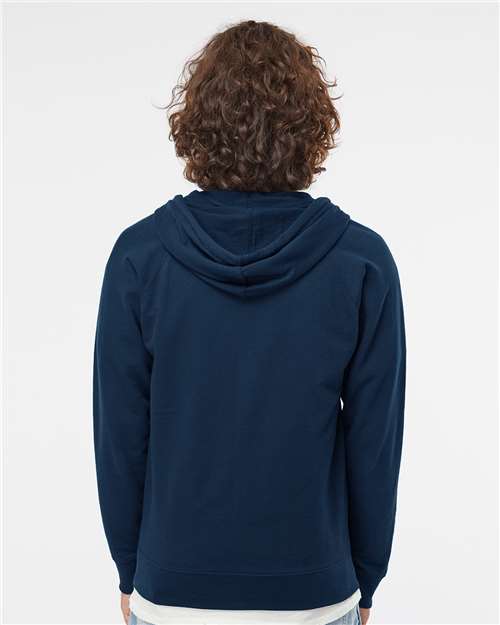 Unisex Icon Lightweight Loopback Terry Full-Zip Hooded Sweatshirt - Indigo