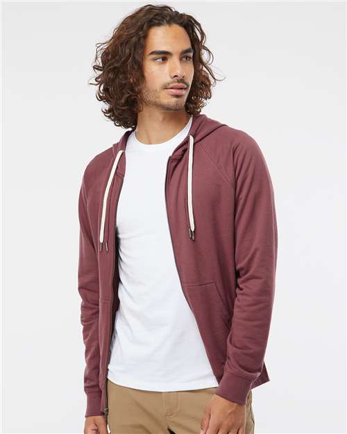 Unisex Icon Lightweight Loopback Terry Full-Zip Hooded Sweatshirt - Port