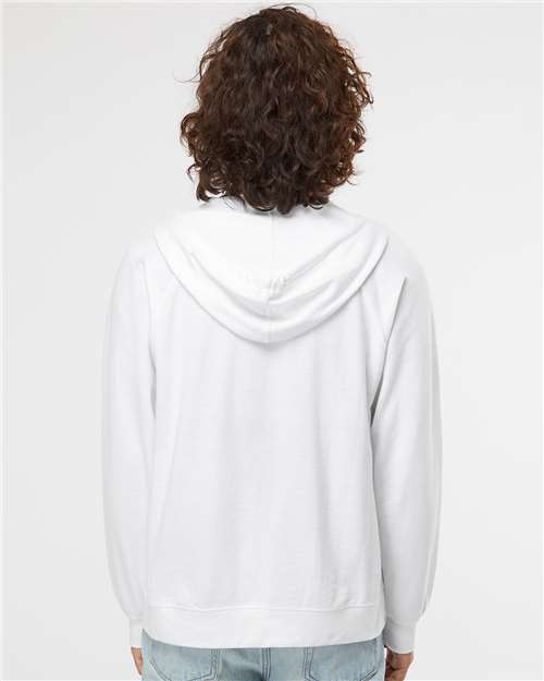 Unisex Icon Lightweight Loopback Terry Full-Zip Hooded Sweatshirt - White