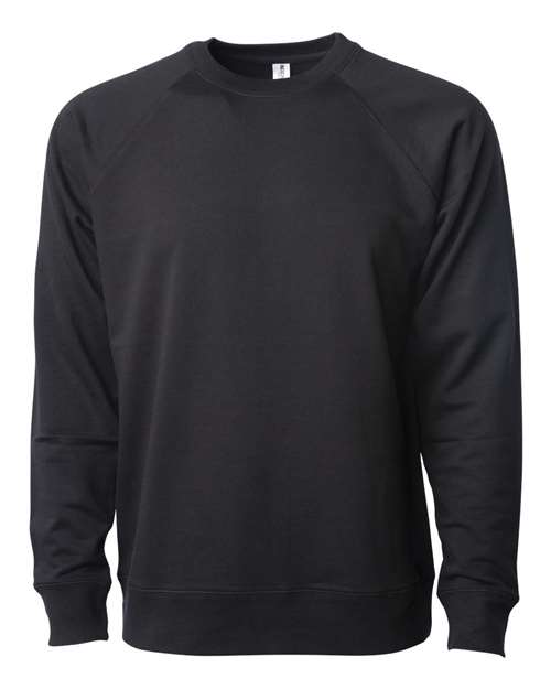 Unisex Icon Lightweight Loopback Terry Crewneck Sweatshirt - Black