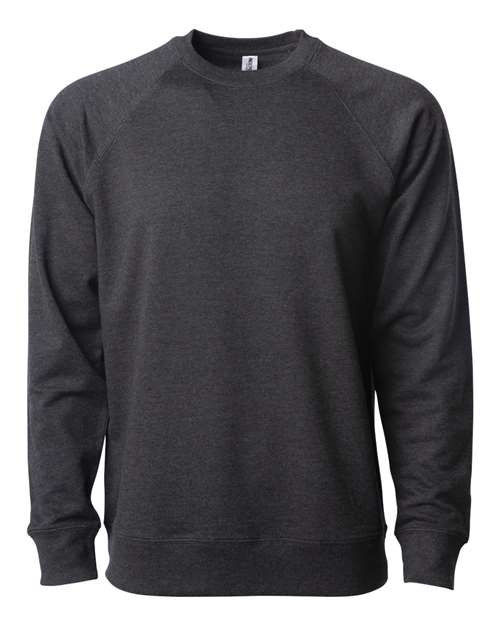 Unisex Icon Lightweight Loopback Terry Crewneck Sweatshirt - Charcoal Heather
