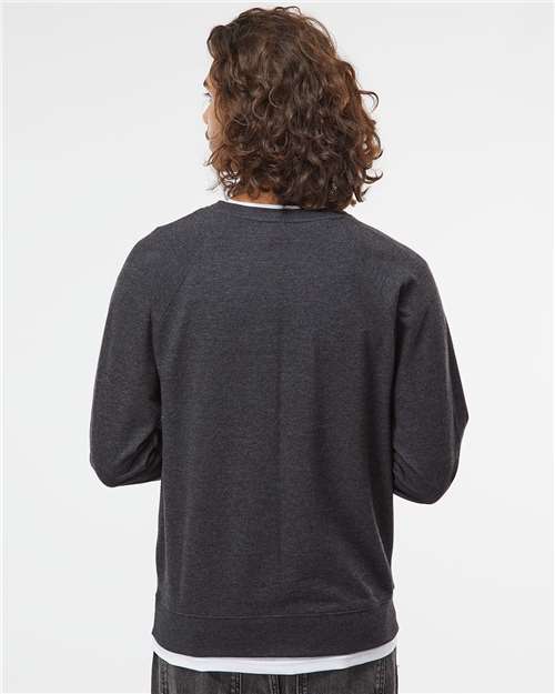 Unisex Icon Lightweight Loopback Terry Crewneck Sweatshirt - Charcoal Heather