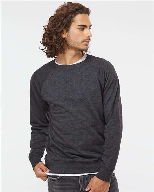 Unisex Icon Lightweight Loopback Terry Crewneck Sweatshirt - Charcoal Heather