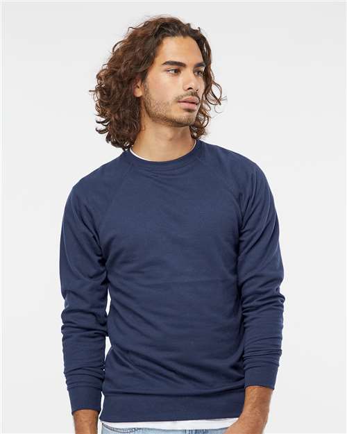 Unisex Icon Lightweight Loopback Terry Crewneck Sweatshirt - Indigo