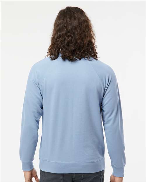 Unisex Icon Lightweight Loopback Terry Crewneck Sweatshirt - Misty Blue