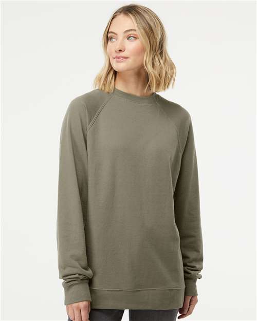 Unisex Icon Lightweight Loopback Terry Crewneck Sweatshirt - Olive
