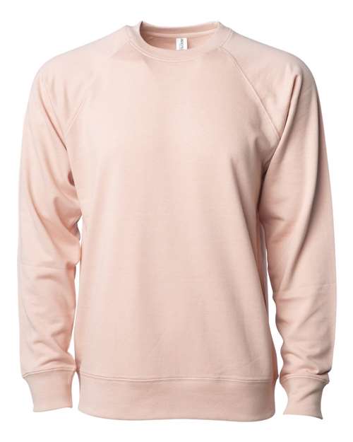 Unisex Icon Lightweight Loopback Terry Crewneck Sweatshirt - Rose