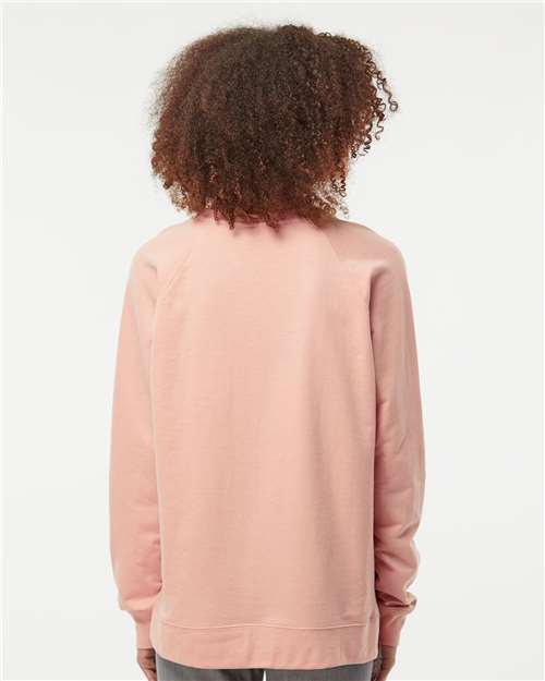 Unisex Icon Lightweight Loopback Terry Crewneck Sweatshirt - Rose
