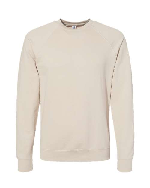 Unisex Icon Lightweight Loopback Terry Crewneck Sweatshirt - Sand