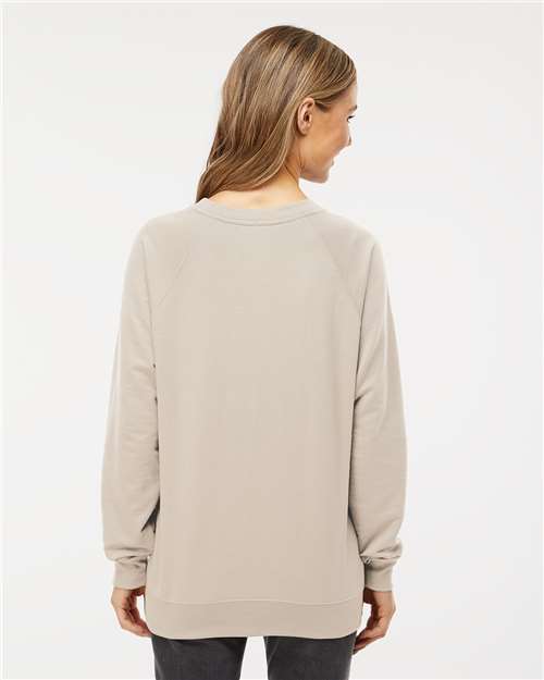 Unisex Icon Lightweight Loopback Terry Crewneck Sweatshirt - Sand