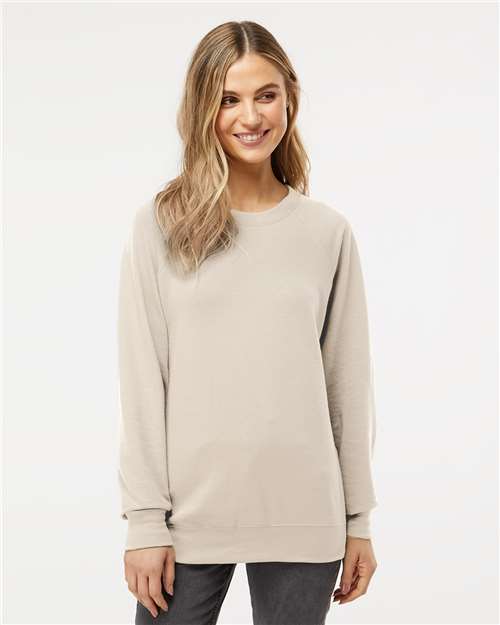 Unisex Icon Lightweight Loopback Terry Crewneck Sweatshirt - Sand