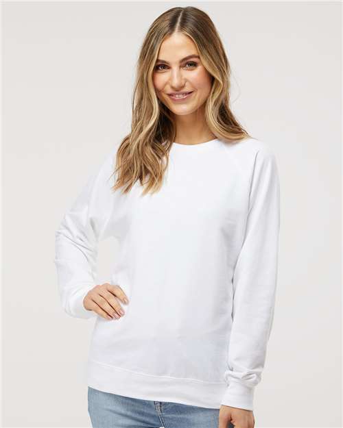 Unisex Icon Lightweight Loopback Terry Crewneck Sweatshirt - White