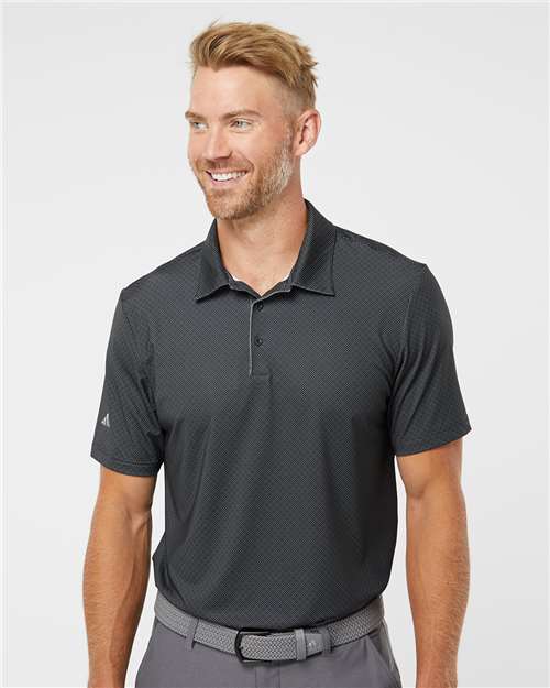 Men's Ultimate365 Diamond Dot Print Polo - Black/ White/ Grey Three