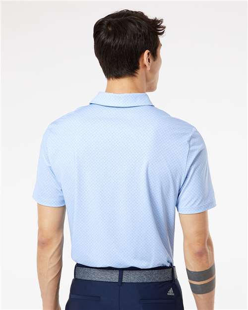 Men's Ultimate365 Diamond Dot Print Polo - Glow Blue/ White/ Navy