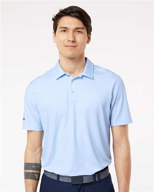 Men's Ultimate365 Diamond Dot Print Polo - Glow Blue/ White/ Navy