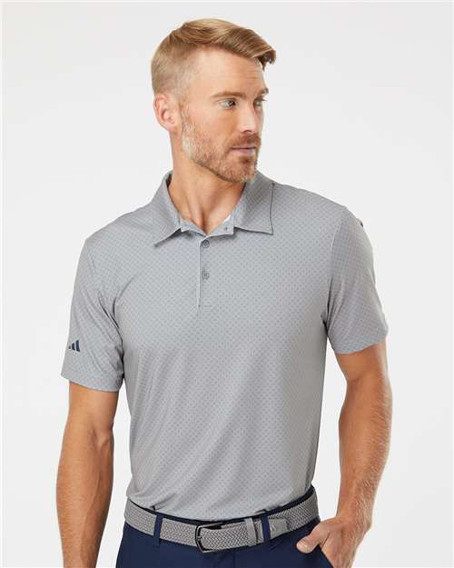 Men's Ultimate365 Diamond Dot Print Polo - Grey Three/ Team Royal/ Navy