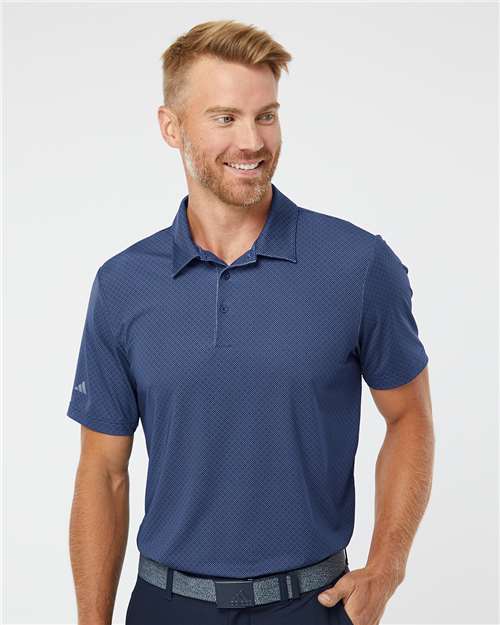 Men's Ultimate365 Diamond Dot Print Polo - Navy Blue/ White/ Grey Three