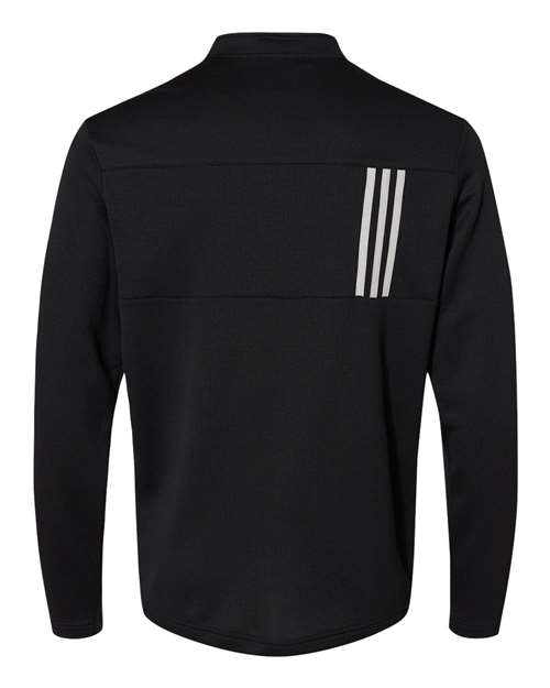 Men's 3-Stripes Double-Knit Quarter-Zip Pullover - Black/ Grey Two