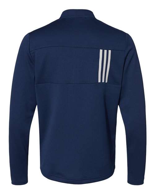 Men's 3-Stripes Double-Knit Quarter-Zip Pullover - Team Navy Blue/ Grey Two