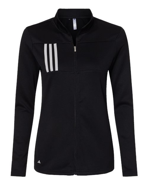 Women's 3-Stripes Double Knit Full-Zip Jacket - Black/ Grey Two