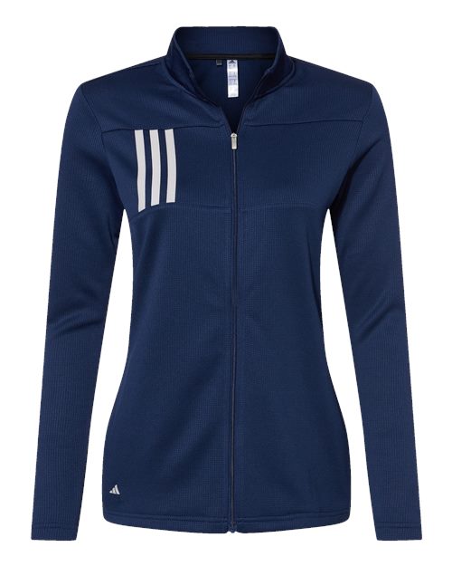 Women's 3-Stripes Double Knit Full-Zip Jacket - Team Navy Blue/ Grey Two
