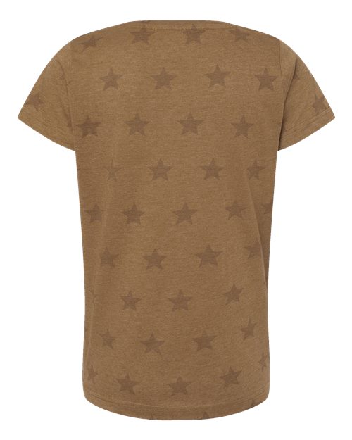 Women's Star Print Scoop Neck Tee - Coyote Brown Star