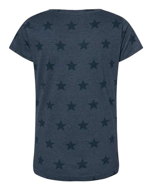 Women's Star Print Scoop Neck Tee - Denim Star
