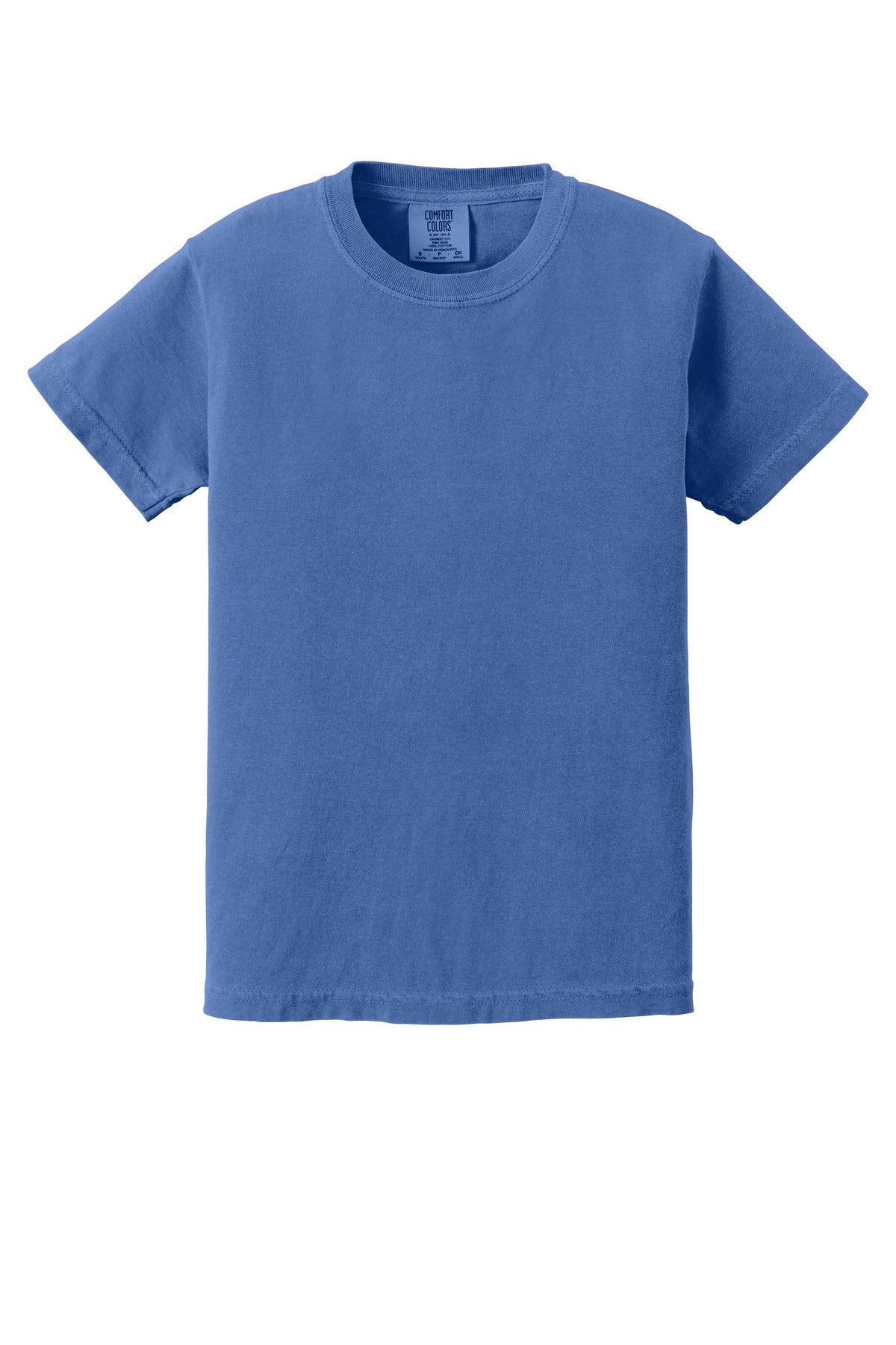 COMFORT COLORS  Youth Heavyweight Ring Spun Tee - Flo Blue
