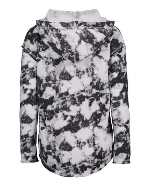 Women's Angel Terry Nora Pullover - Greyscale Tie Dye