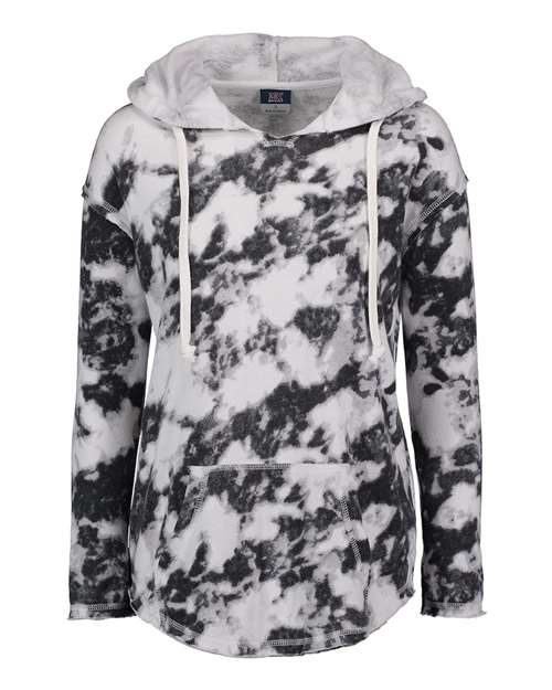 Women's Angel Terry Nora Pullover - Greyscale Tie Dye