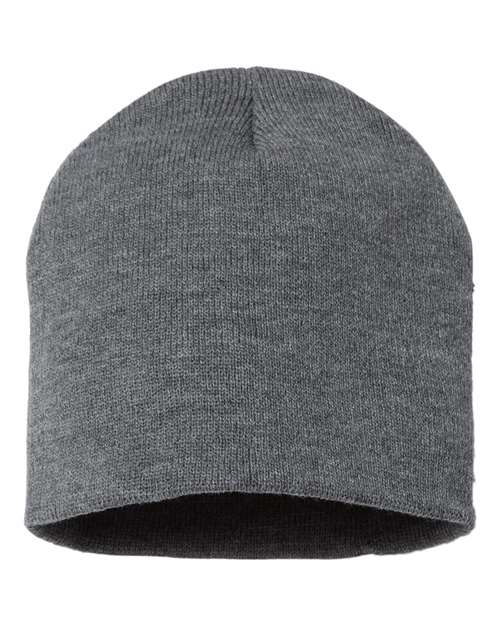8" Beanie - Dark Heather Grey