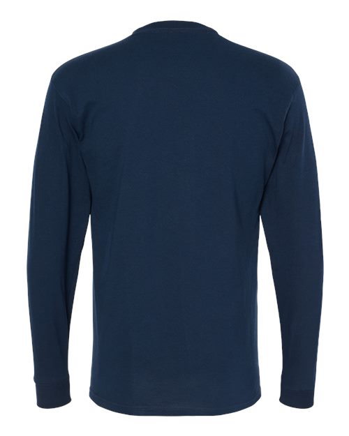 Unisex Gold Soft Touch Long Sleeve T-Shirt - Deep Navy