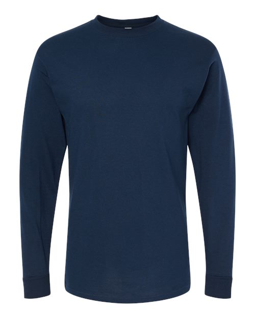 Unisex Gold Soft Touch Long Sleeve T-Shirt - Deep Navy