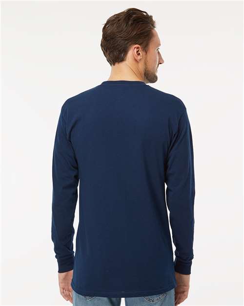 Unisex Gold Soft Touch Long Sleeve T-Shirt - Deep Navy